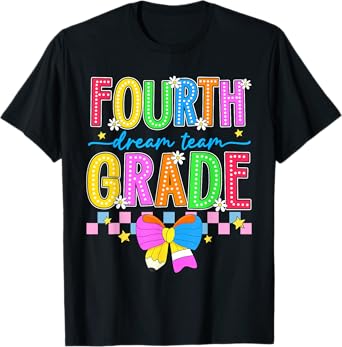 4th Grade For Boys Girls Teacher Fourth Grade Back to School T-Shirt