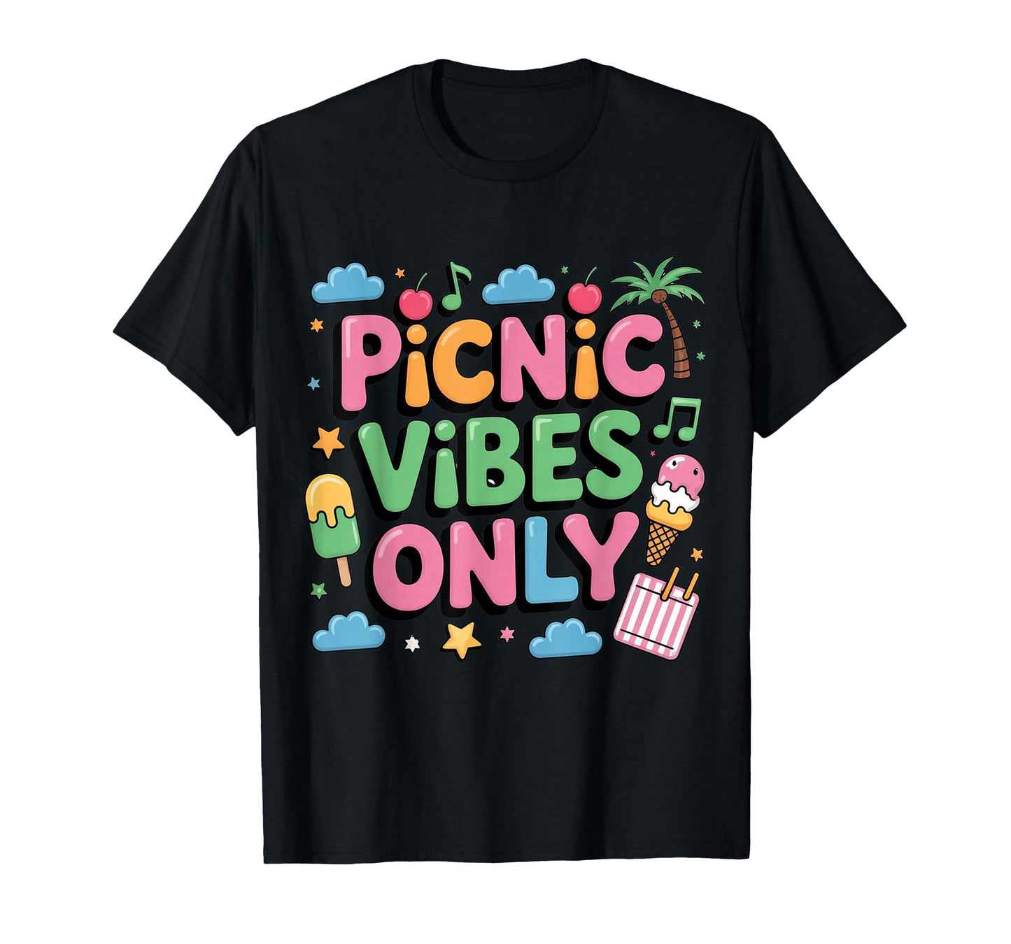 Funny Picnic Vibes Only For Family Matching summer T-Shirt