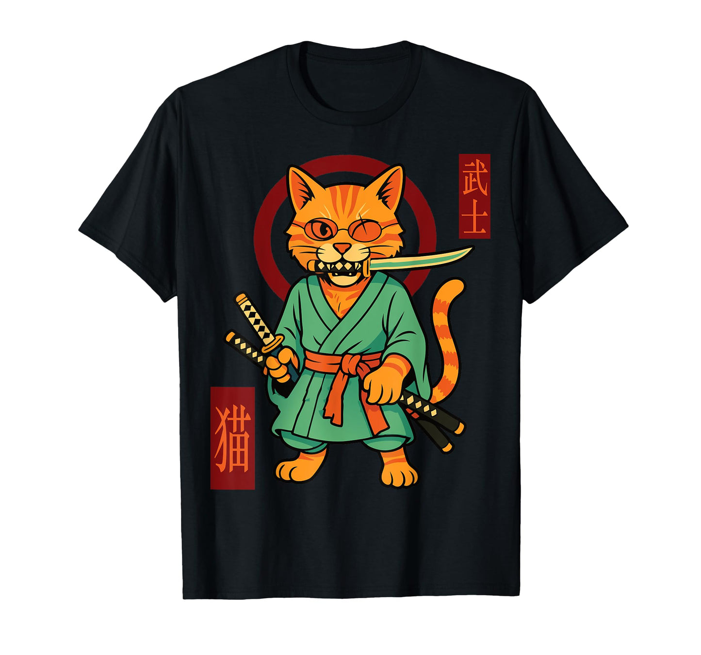 Zoro Pirate - Samurai Cat Anime Funny Manga Warrior T-Shirt