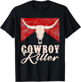 Killers Vintage Cowboy Western Rodeo Bull-Skull T-Shirt