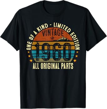 Vintage 1960 65 Years Old Men Women 65th Birthday Gifts T-Shirt