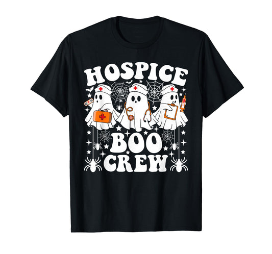Hospice Boo Crew Nurse Funny Ghost Halloween T-Shirt