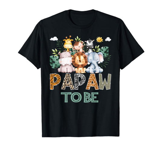 Soon To Be Papaw Jungle Animal Safari Gender Reveal T-Shirt