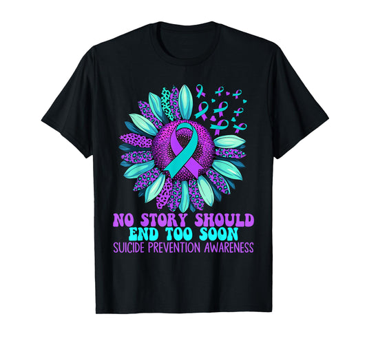 Vintage Sunflower Suicide Prevention Awareness Men Women T-Shirt