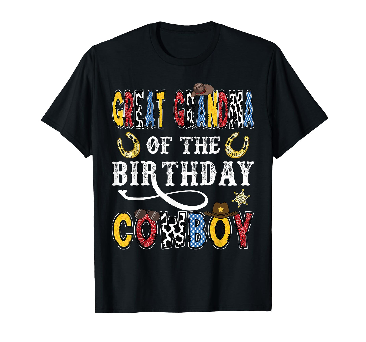 Great Grandma of The Birthday Cowboy Western Rodeo Grandma T-Shirt