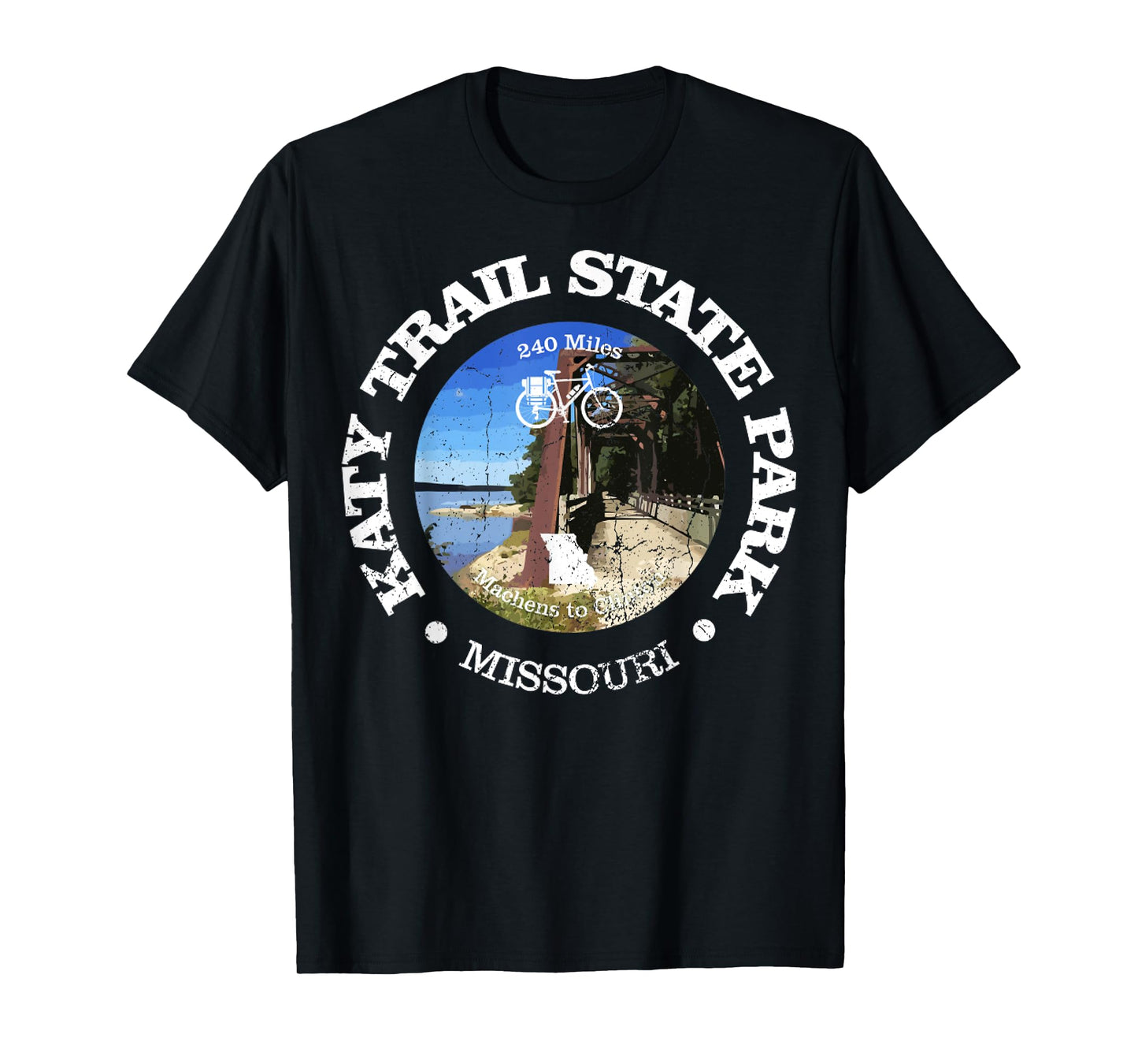 Vintage The Katy Trail State Park USA Missouri Retro Cycling T-Shirt