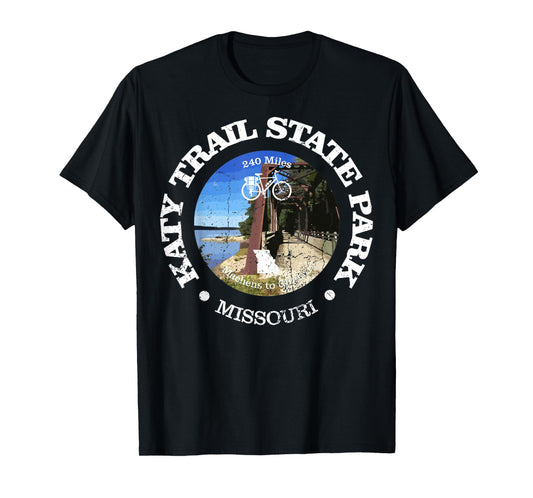 Vintage The Katy Trail State Park USA Missouri Retro Cycling T-Shirt