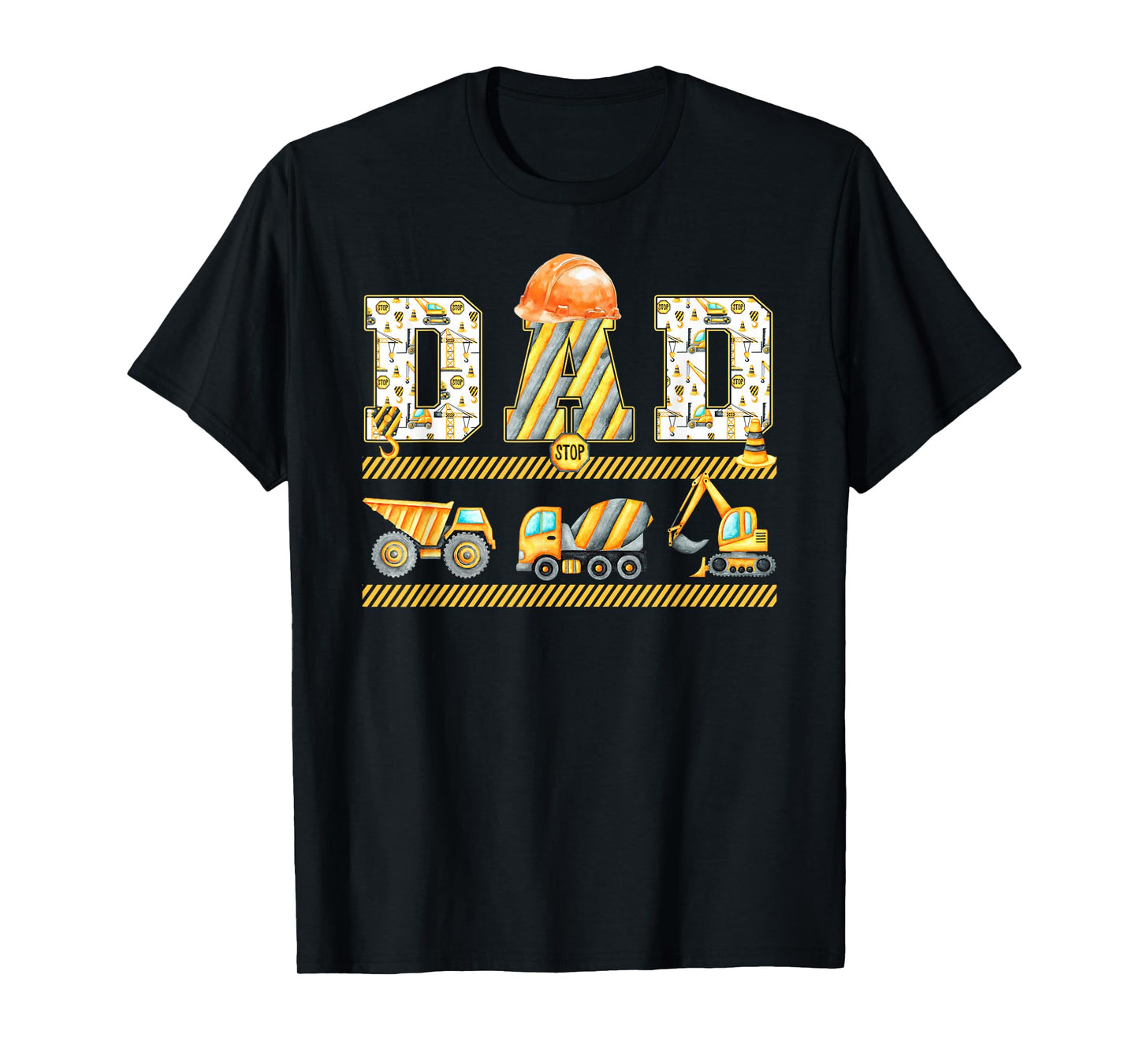 Funny Dad Construction Excavator Kids Matching Family Party T-Shirt