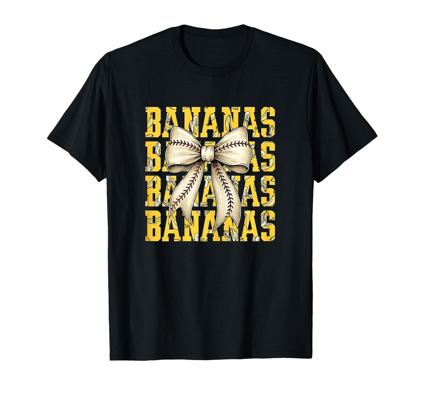 Retro Bananas Last Name Coquette Bow Women Girls Kids T-Shirt