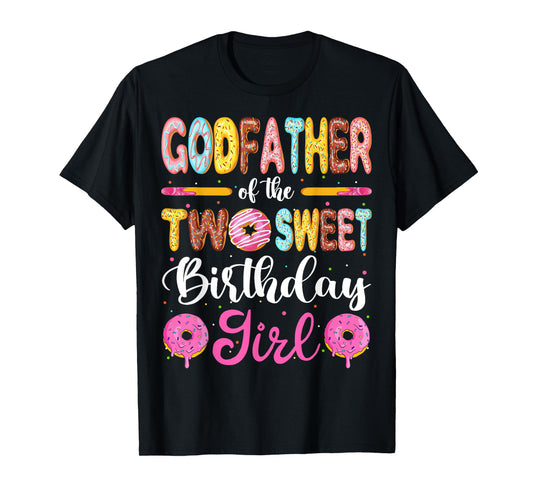 GodFather Of The Two Sweet Birthday Girl Donut 2nd Birthday T-Shirt