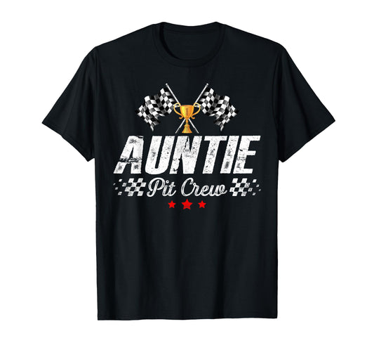 Auntie Pit Crew Race Car Racing Birthday Party Matching T-Shirt