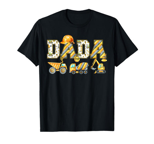 Funny Dada Construction Excavator Kids Matching Family Party T-Shirt