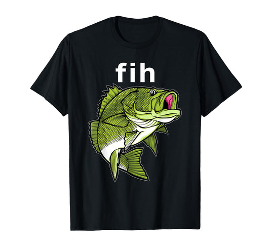 "Fih" Funny Misspelling Fish Meme, Simple Humor T-Shirt