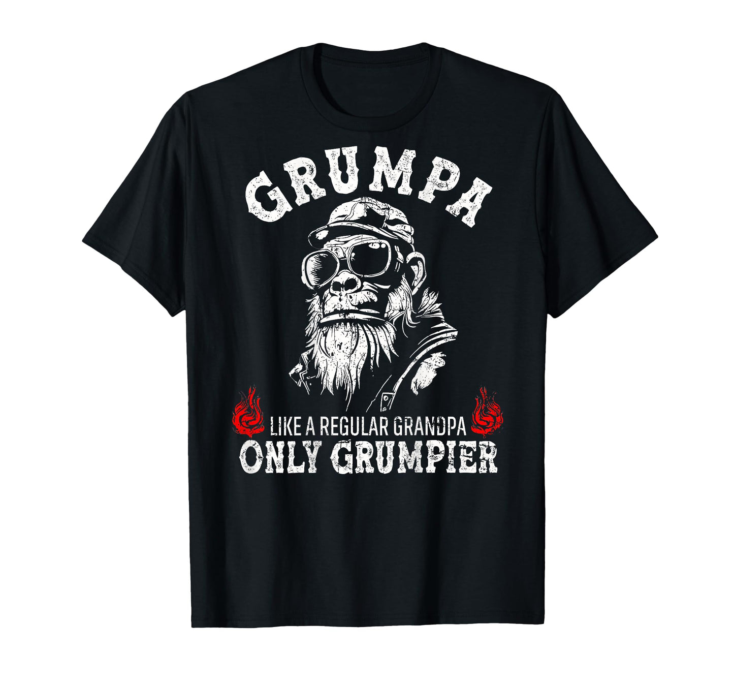 Grumpa Like A Regular Grandpa Only Grumpier Monkey (ON BACK) T-Shirt