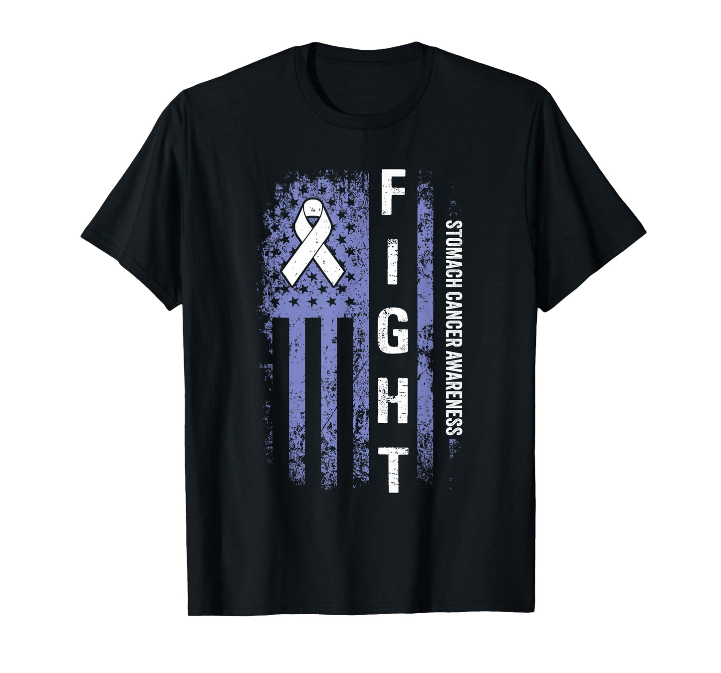 Stomach Cancer Awareness American Flag Stomach Cancer T-Shirt