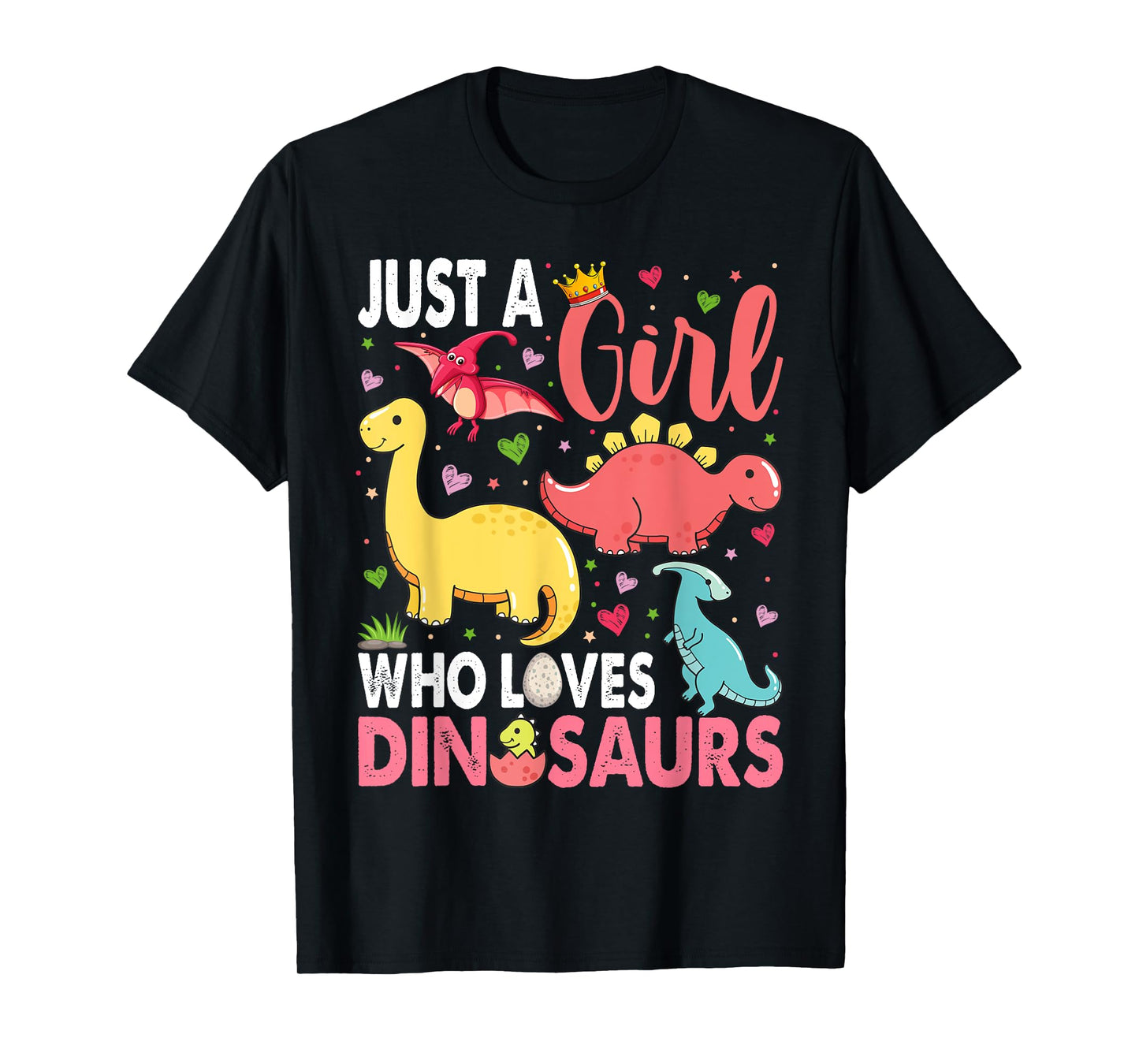 Just a Girl Who Loves Dinosaurs Kid Teen Toddlers Women Dino T-Shirt