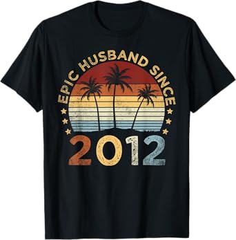 Epic Husband Since 2012 11th Wedding Anniversary For him T-Shirt