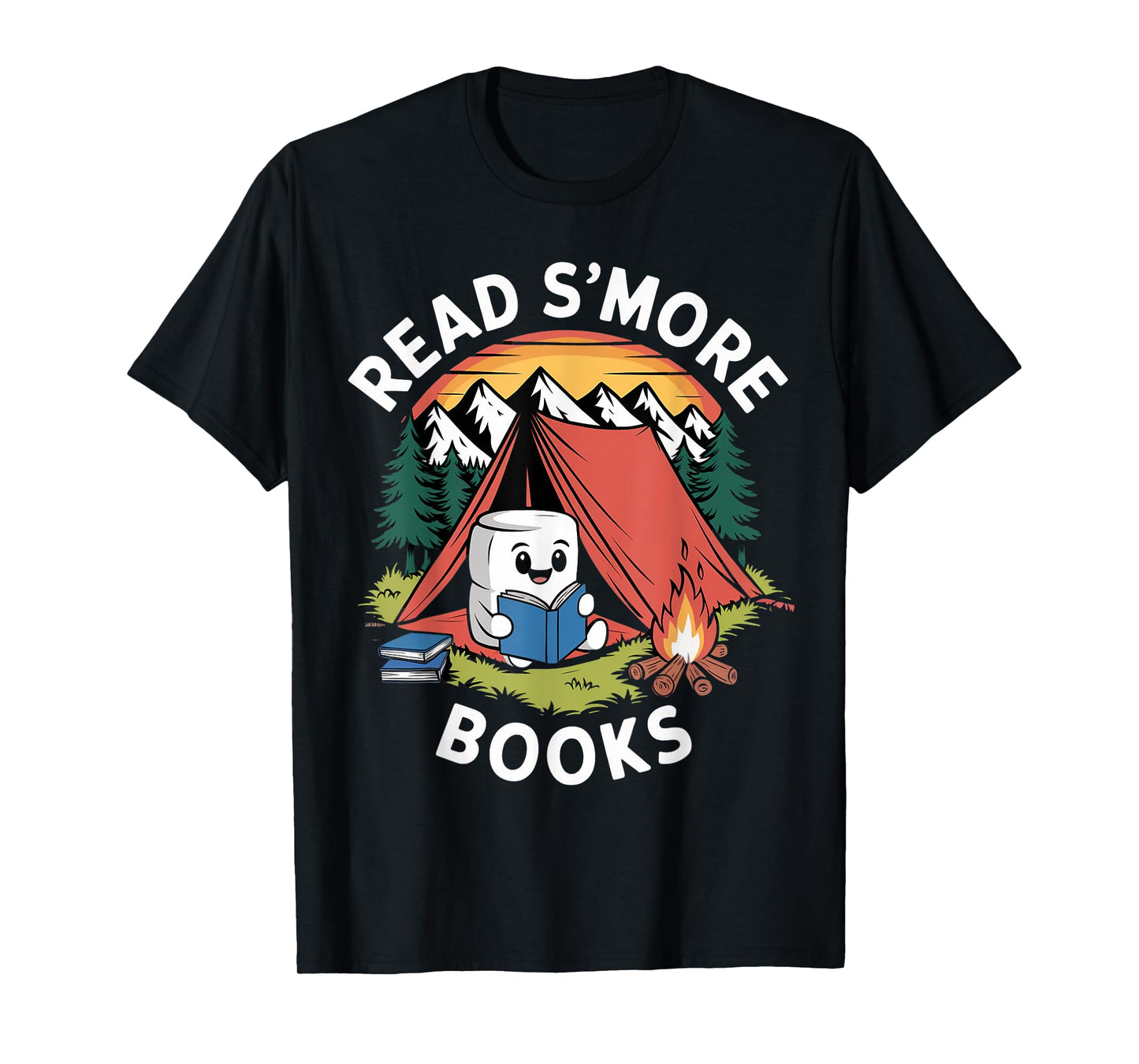 Read S'more Books Reading Camping Smores Kawaii S'mores T-Shirt