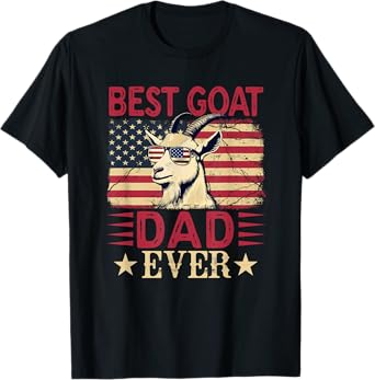 Best Goat Owner Dad Ever Father's Day US Flag Farmer T-Shirt