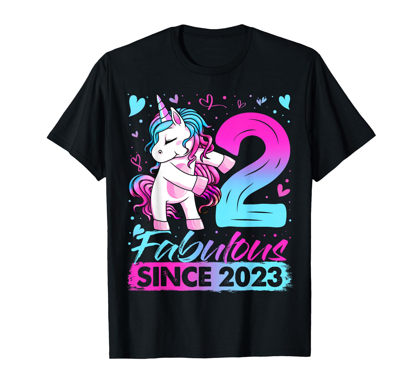 2 Year Old Unicorn Gifts For Girls 2nd Birthday Girl Party T-Shirt