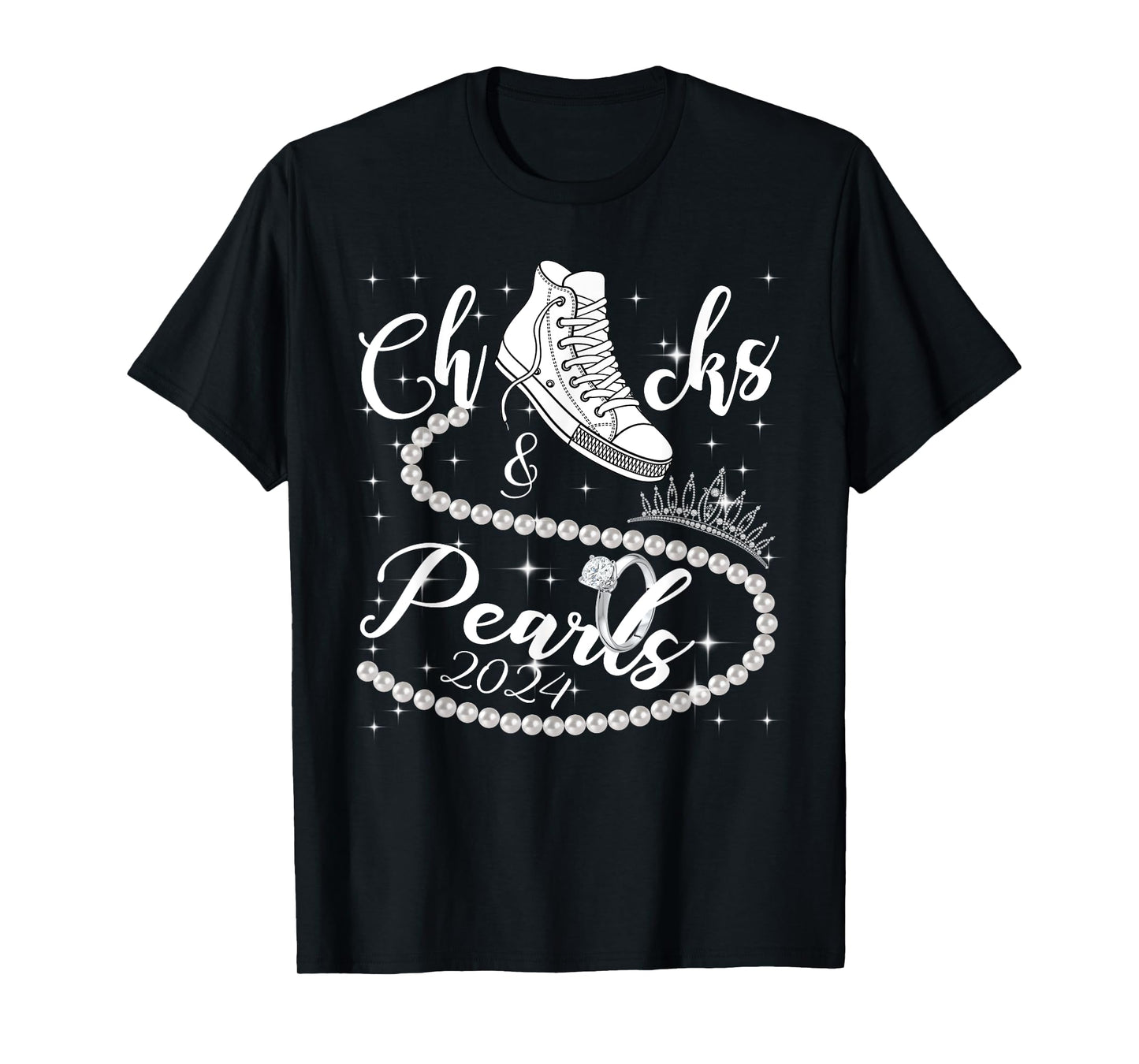 Chucks And Pearls 2024 Kamala Harris 2024 Vote For President T-Shirt