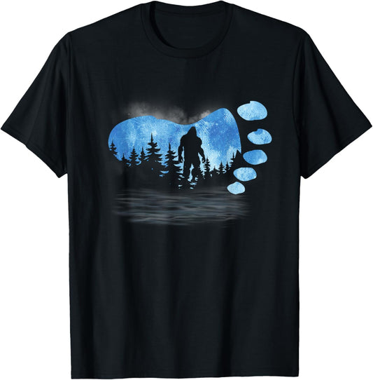 Bigfoot Sasquatch Full Moon In The Forest For Men Women Kids T-Shirt