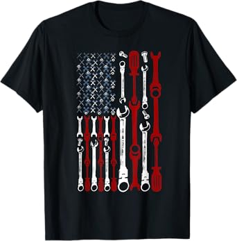 American Flag Mechanic Shirts Patriotic Mechanic USA Flag T-Shirt for Women Kids Men