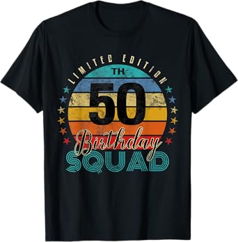 50 Year Old Birthday Squad Vintage 50th B-Day Group Friends T-Shirt