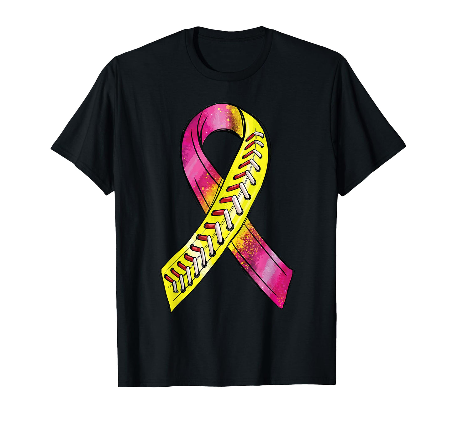 Strike Out Breast Cancer Awareness Day Pink Ribbon Softball T-Shirt