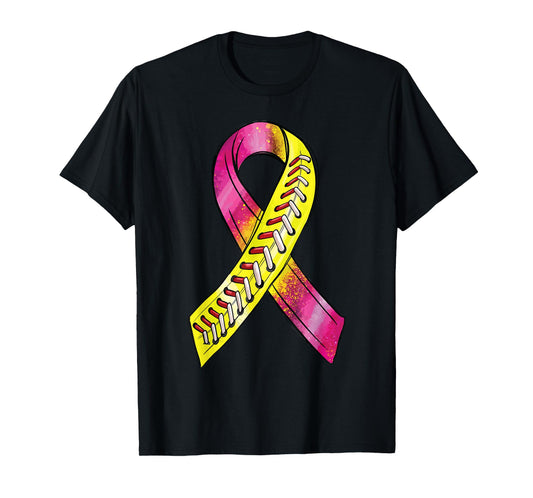 Strike Out Breast Cancer Awareness Day Pink Ribbon Softball T-Shirt