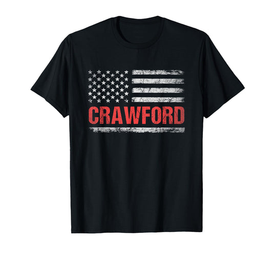 Crawford Name American Flag - Crawford Last Name T-Shirt