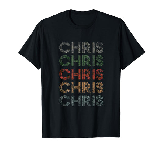 Chris First Name Grunge Style Vintage Retro T-Shirt