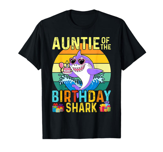 Auntie of The Shark Birthday Aunt Matching Family T-Shirt