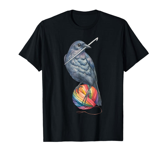 Crochet Crow Yam Crocheter Knitting Crocheting Lovers T-Shirt