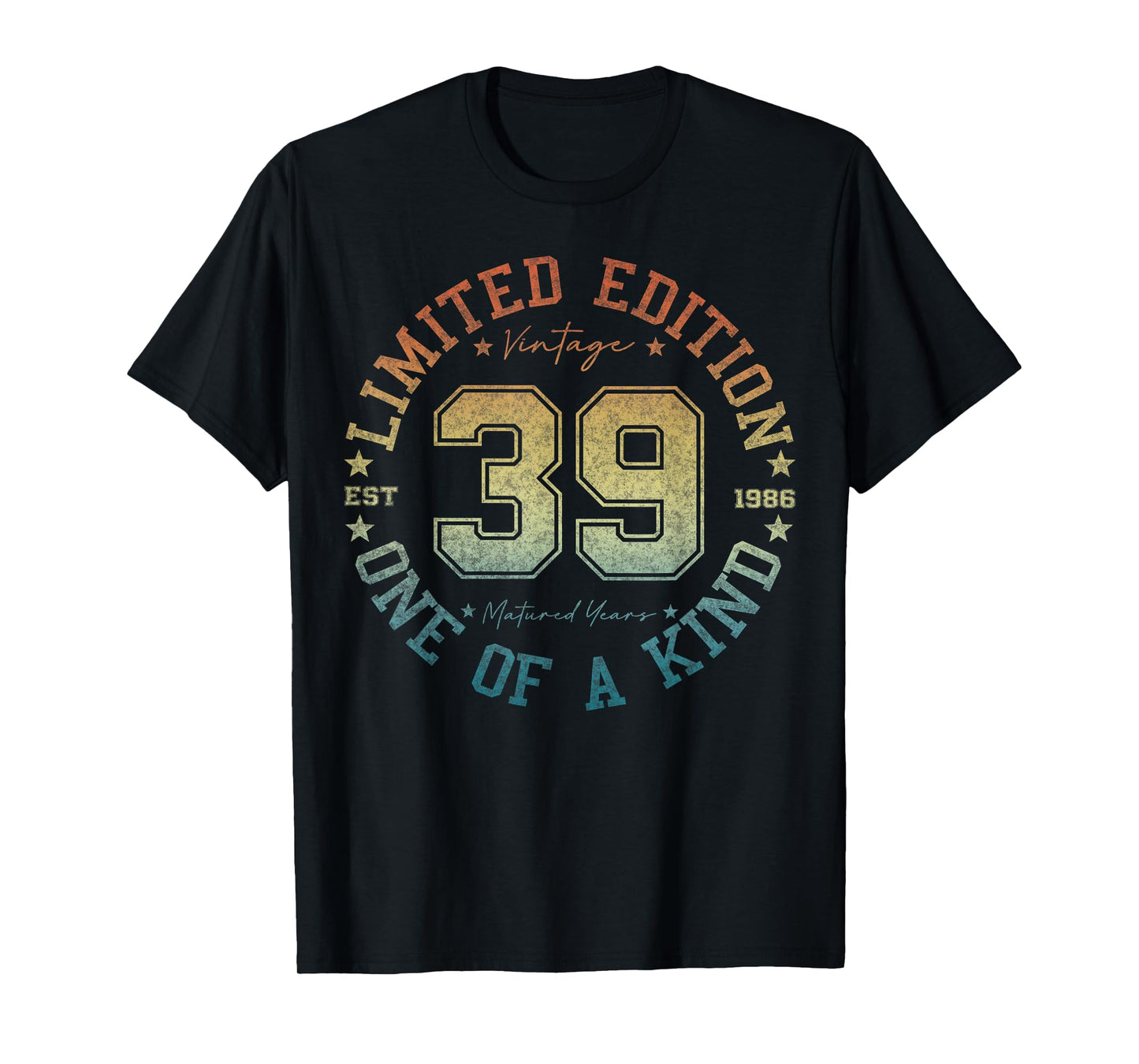 39 Year Old Gifts Vintage 1986 Limited Edition 39th Birthday T-Shirt