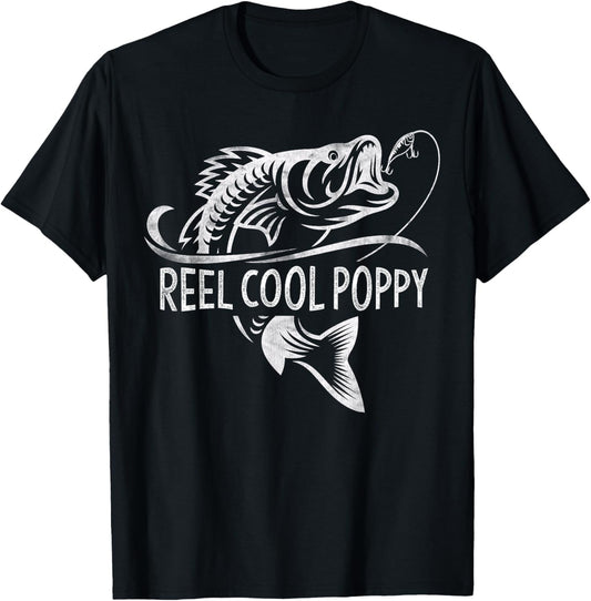 Reel Cool Poppy Fishing Gifts Poppy Father's Day T-Shirt