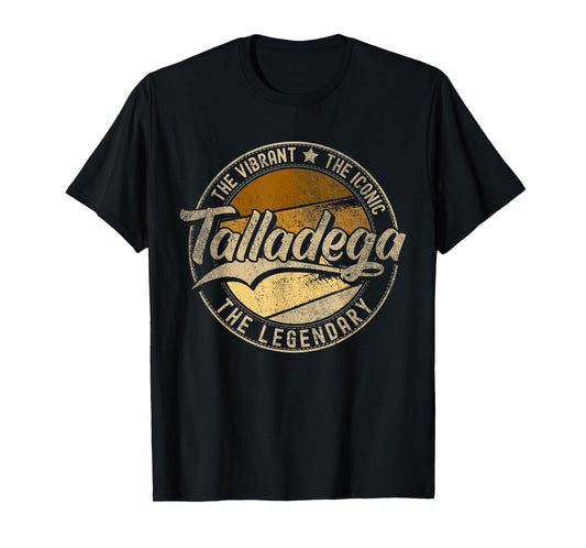 Talladega AL | Alabama | Vintage Distressed T-Shirt, Small, Black