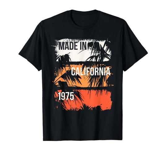 California Born 1975 Vintage 50th Birthday 50 Year Old Gift T-Shirt