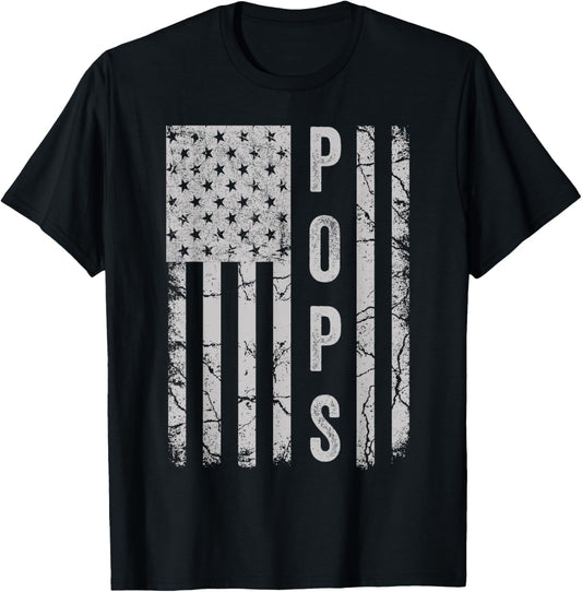 Mens Pops American Flag Pops Gifts Patriotic Father's Day T-Shirt