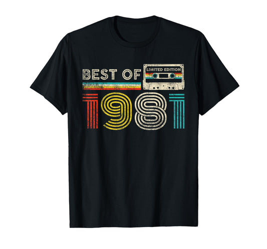 Best of 1981 44th Birthday 44 Years Old Men Women Vintage T-Shirt