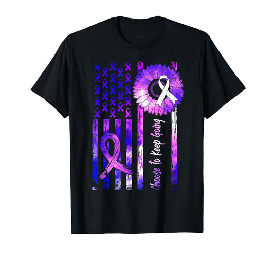 Choose to Keep Going Suicide Prevention Awareness USA Flag T-Shirt