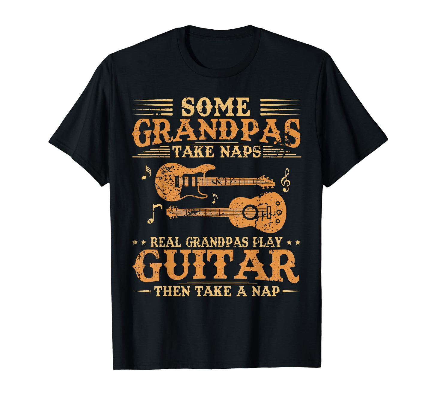 Real Grandpas Play Guitar Then Take Nap Funny Guitarist T-Shirt