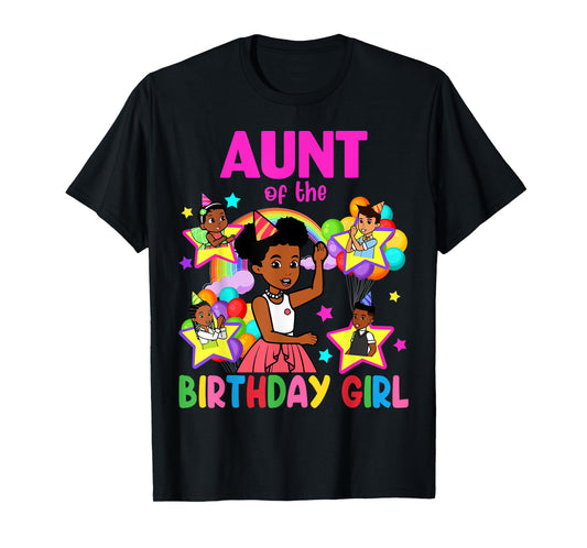 Aunt Of Birthday Girl Gracie Birthday Dolls Girl Party T-Shirt