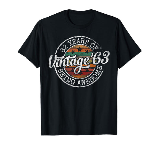 Vintage 1963 Bday Stamp 62nd Birthday Gifts 62 Year Old T-Shirt