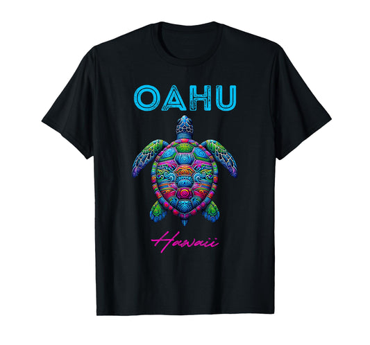 Oahu Hawaii Tribal Beach Sea Turtle T-Shirt