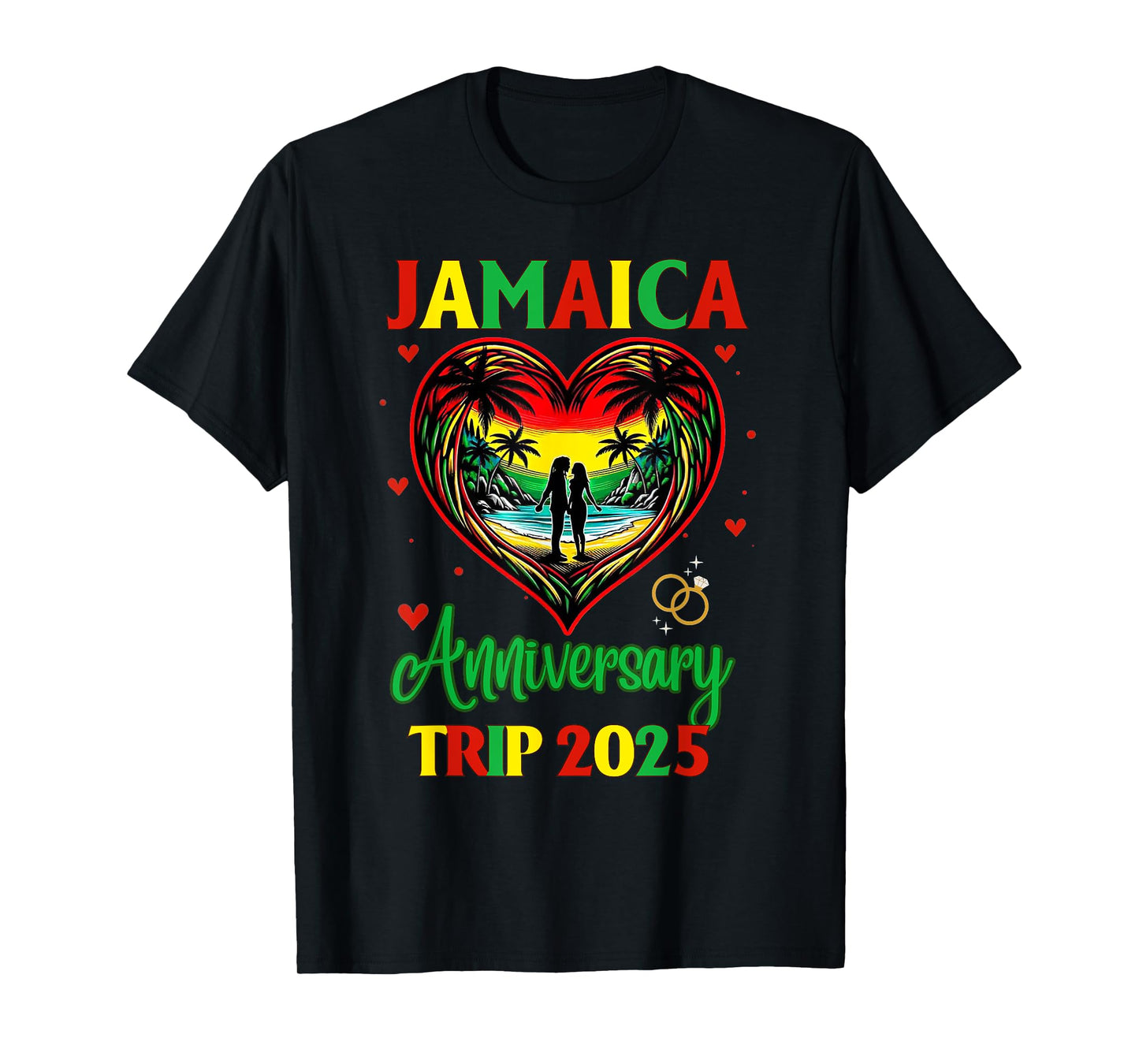 Jamaica Anniversary Trip 2025 Couple Matching Vacation T-Shirt
