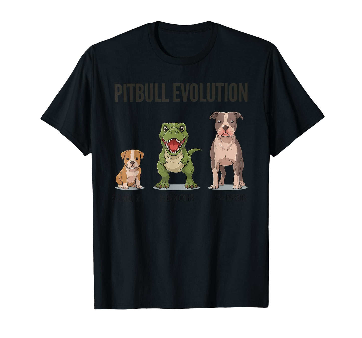 Pitbull Evolution Funny Dog Lover Meme T-Rex Graphic T-Shirt