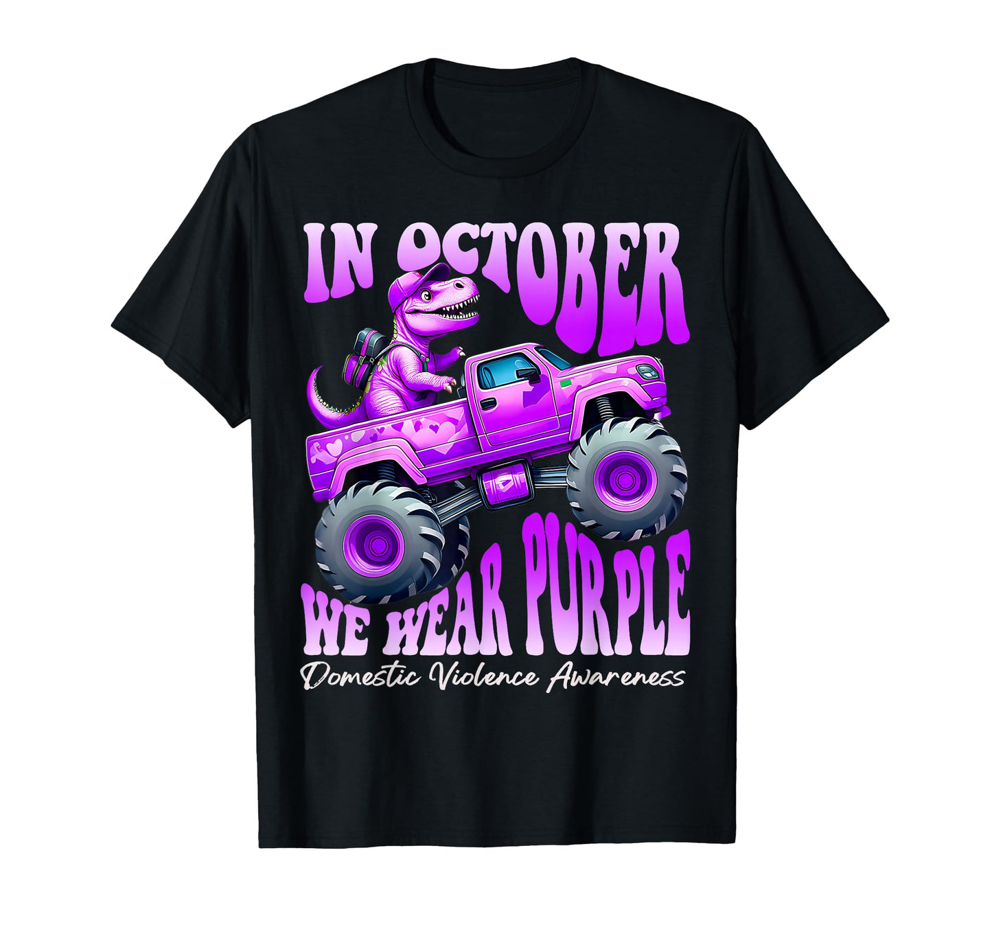 Domestic Violence Monster Truck Toddler Boy We Wear Purple T-Shirt