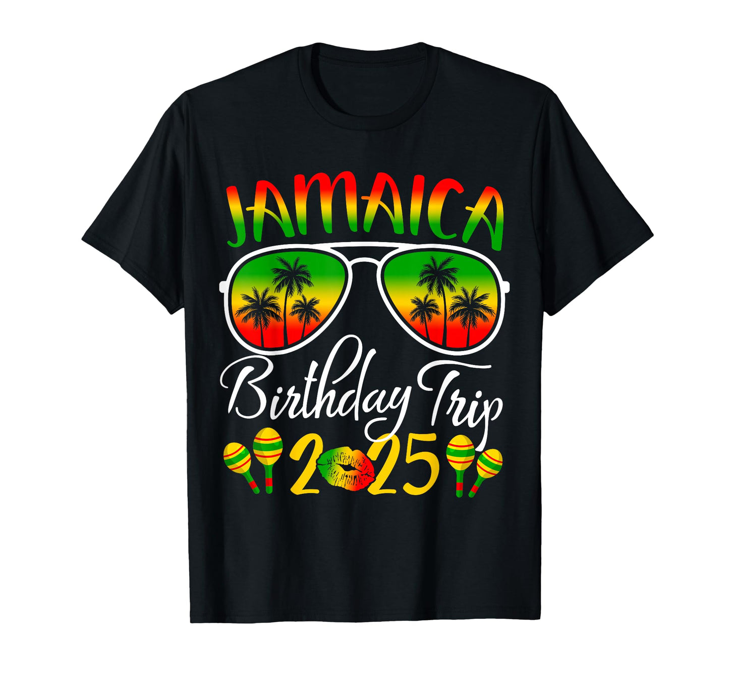Jamaica Birthday Trip 2025 Funny Family Matching T-Shirt