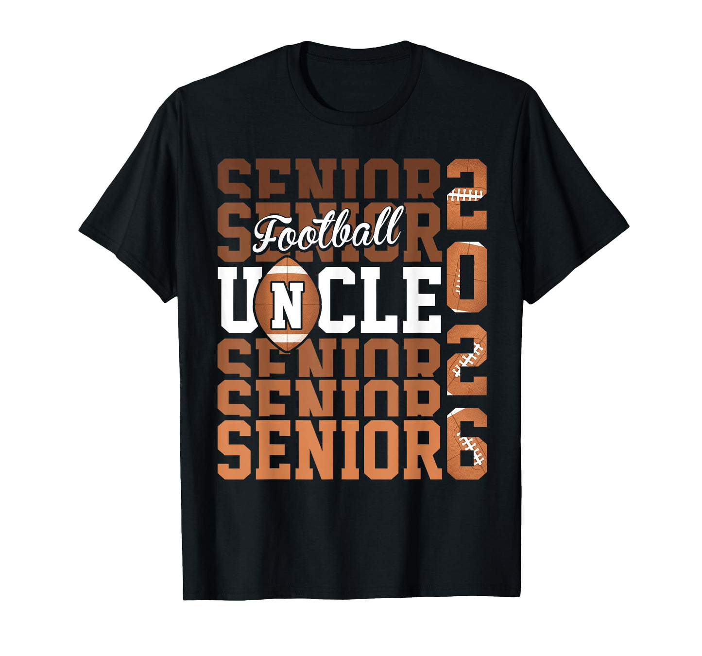 2026 football senior Uncle graduation Matching family T-Shirt
